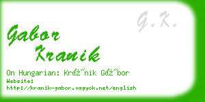 gabor kranik business card